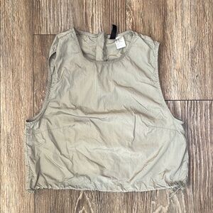 H&M Women’s Size XS Metallic Olive Green Sleeveless Crop Tank Top